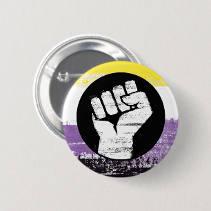 Nichtbinäre bemalte Protestflagge Button