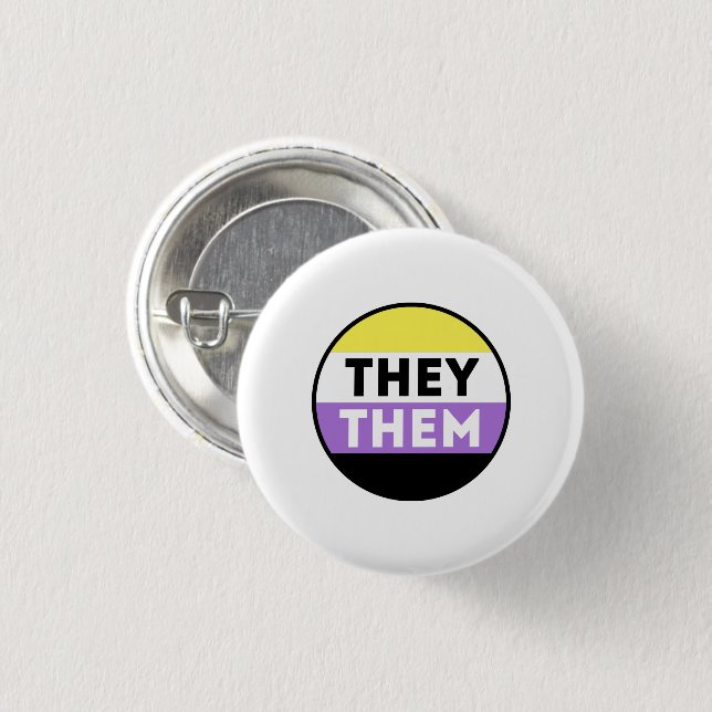 Nichtbinäre Button-Pronomen - Sie Button (Vorne & Hinten)