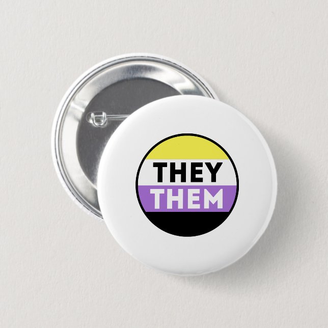 Nichtbinäre Button-Pronomen - Sie Button (Vorne & Hinten)