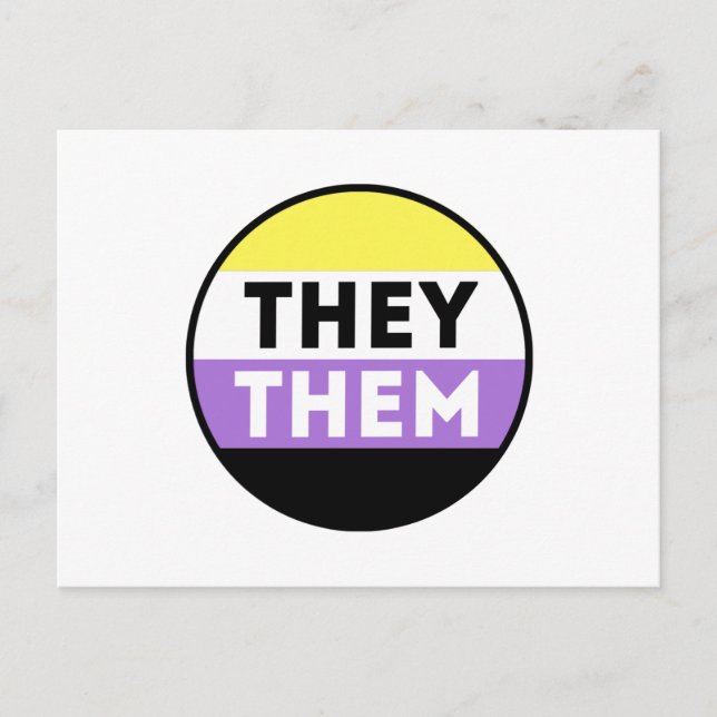 Nichtbinäre Button-Pronomen - Sie Postkarte (Vorderseite)