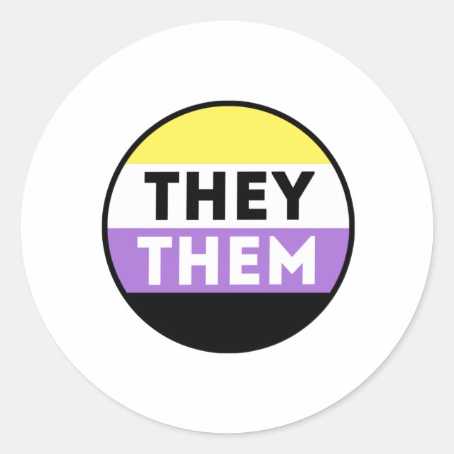 Nichtbinäre Button-Pronomen - Sie Runder Aufkleber (Vorderseite)