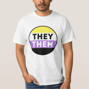 Nichtbinäre Button-Pronomen - Sie T-Shirt