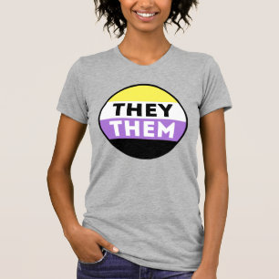 Nichtbinäre Button-Pronomen - Sie T-Shirt