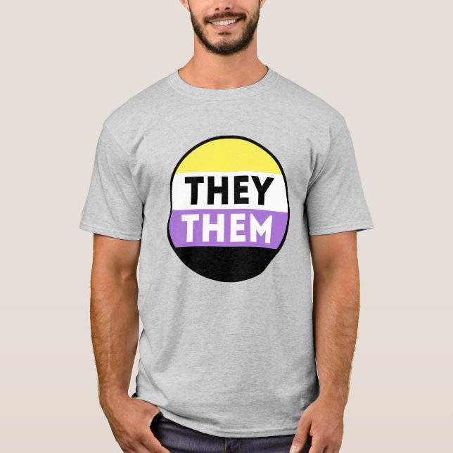 Nichtbinäre Button-Pronomen - Sie T-Shirt (Vorderseite)