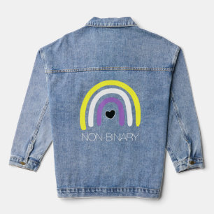 Nichtbinäre Flag-Regenbogen Enby Genderqueer, nich Jeansjacke