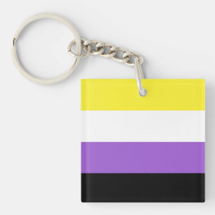 Nichtbinäre Flag Schlüsselanhänger