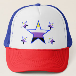 Nichtbinäre Flag Stars Trucker Hat Truckerkappe
