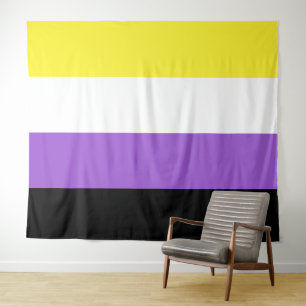 Nichtbinäre Flagge Extra Large LGBT Wandteppich