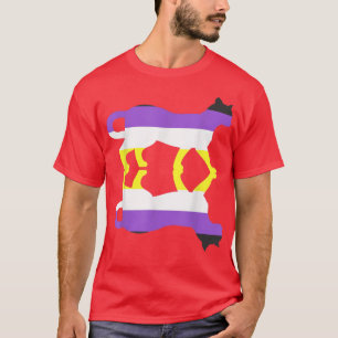 Nichtbinäre Flagge Tierkatze Dritter Geschlecht LG T-Shirt