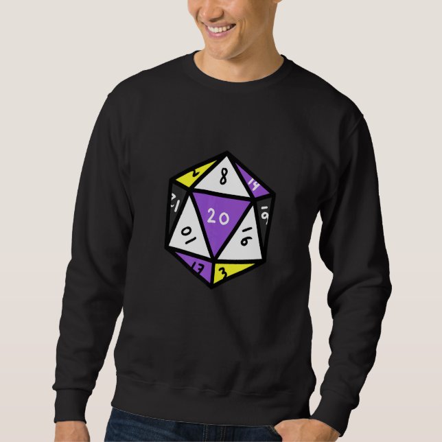 Nichtbinäre Pride Dice Sweatshirt (Vorderseite)