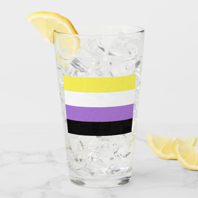 Nichtbinäre Pride-Flagge Glas (Vorderseite Ice)