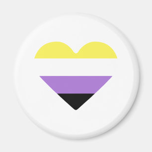 Nichtbinäre Pride-Flagge Herz Magnet