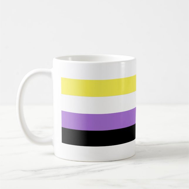 Nichtbinäre Pride-Flagge Kaffeetasse (Links)