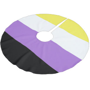 Nichtbinäre Pride-Flagge Polyester Weihnachtsbaumdecke