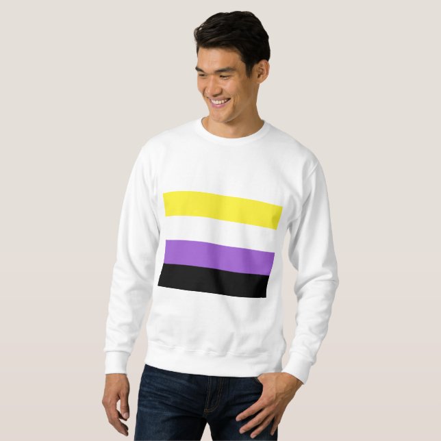 Nichtbinäre Pride-Flagge Sweatshirt (Vorne ganz)