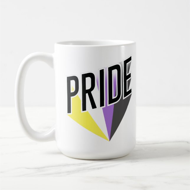 Nichtbinärer Pride Burst Kaffeetasse (Links)
