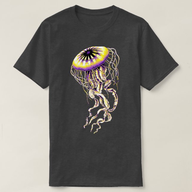 Nichtbinärer Pride Realistischer Quallen T-Shirt (Design vorne)