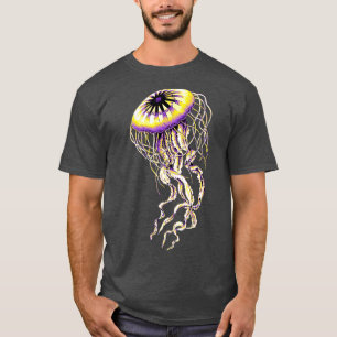 Nichtbinärer Pride Realistischer Quallen T-Shirt