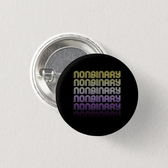Nichtbinärer Retro-Prix Button (Vorne & Hinten)