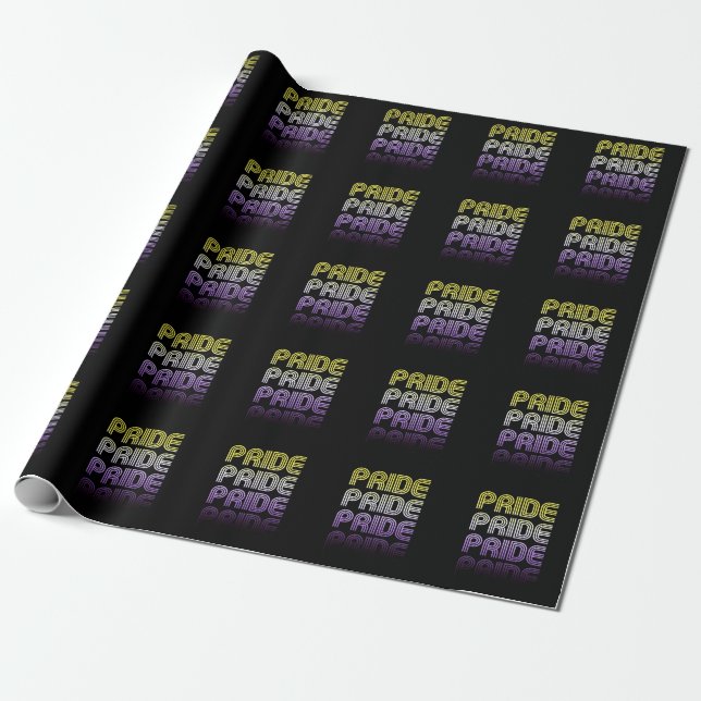 Nichtbinärer Retro-Prix Geschenkpapier (Ungerollt)