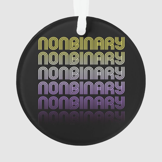 Nichtbinärer Retro-Prix Ornament (Rückseite)
