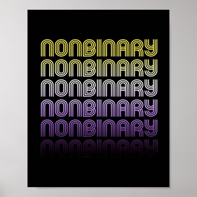 Nichtbinärer Retro-Prix Poster (Vorne)