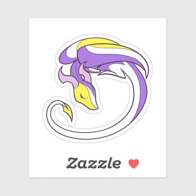 Nichtbinärer Stolperdrache Aufkleber (Blatt)