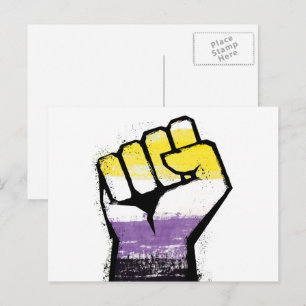 Nichtbinärer Stolzfaust Postkarte