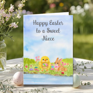 Nichte Frohe Ostern Baby Küken  Karte