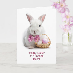 Nichte Frohe Ostern Süße Weiße Osterhase Karte