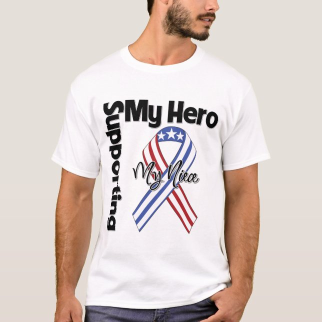 Nichte - Militär, das meinen Held stützt T-Shirt (Vorderseite)