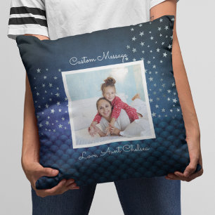 Nichte Tante Foto Glitter Sterne Süßes Mädchen Kissen