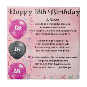 Nichten-Gedicht - 18. Geburtstag Fliese