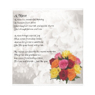 Nichten-Gedicht - Blumen Notizblock