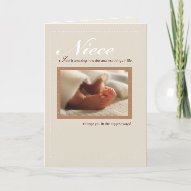 Nichten-Glückwunsch-neue Baby-Füße Karte (Vorderseite)