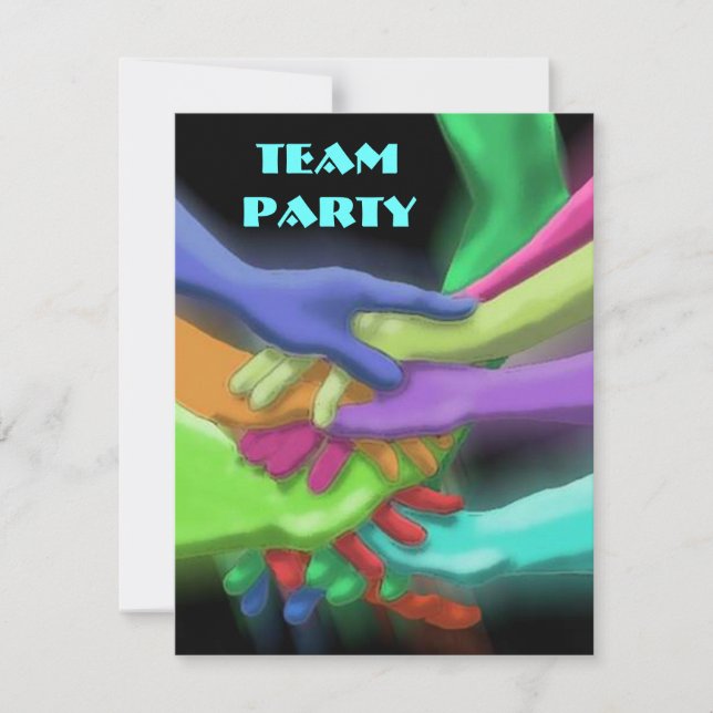 NICHTHANDS GESCHLOSSEN GESAMTE PARTY EINLADUNG (Vorderseite)