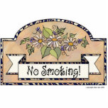 "Nichtraucher" - dekoratives Zeichen Fotoskulptur Ornament<br><div class="desc">Nichtrauchertürzeichen. Beige Hintergrund mit Blumendekoration</div>