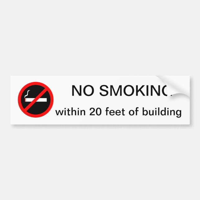 NICHTRAUCHER innerhalb 20 Fußes Gebäude Autoaufkleber (Vorne)