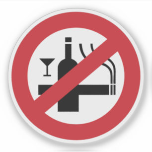 Nichtraucheralkohol ⚠ thailändisches Zeichen  Aufkleber