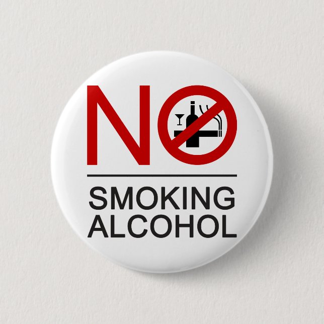 Nichtraucheralkohol ⚠ thailändisches Zeichen ⚠ Button (Vorderseite)