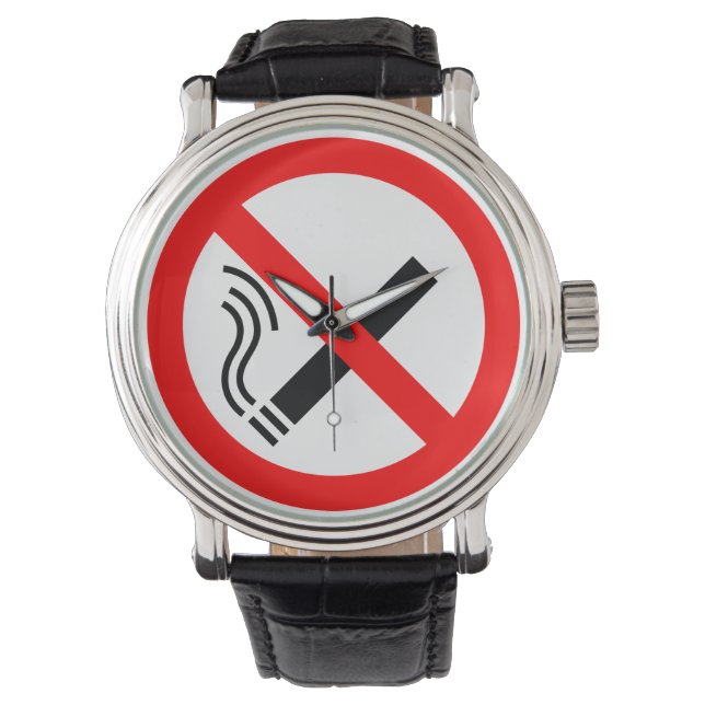 NICHTrauchzeichen - UK Signage Armbanduhr (Vorderseite)