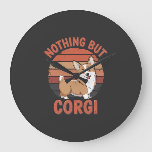 Nichts als Corgi Große Wanduhr (Vorderseite)