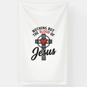 Nichts als das Blut Jesu Vintage-Kreuz-Shirt Banner