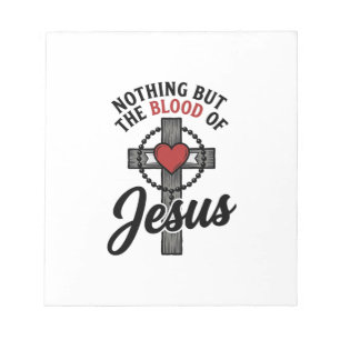Nichts als das Blut Jesu Vintage-Kreuz-Shirt Notizblock