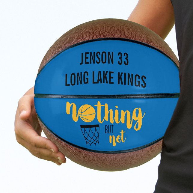 Nichts außer Net Blue und Yellow Personalisiert Basketball (Von Creator hochgeladen)