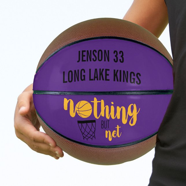 Nichts außer Net Lila und Gold Personalisiert Basketball (Von Creator hochgeladen)