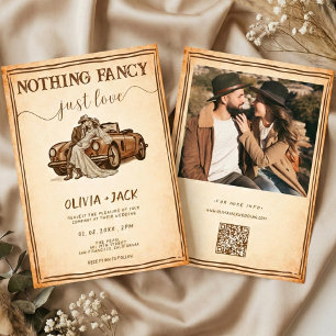 Nichts Besonderes, nur Liebe Foto QR Code Hochzeit Einladung