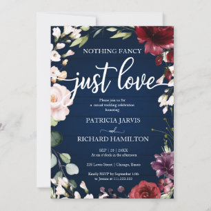 Nichts Besonderes, nur Liebe Hochzeit Marineblau F Einladung