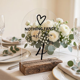 Nichts Besonderes, nur Liebe Hochzeit Tisch Nummer Acryleinladungen