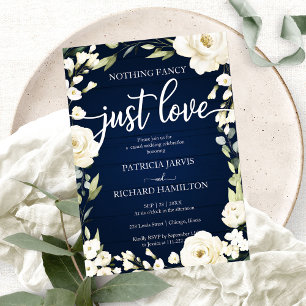Nichts Besonderes, nur Liebe Hochzeit Weiße Blumen Einladung